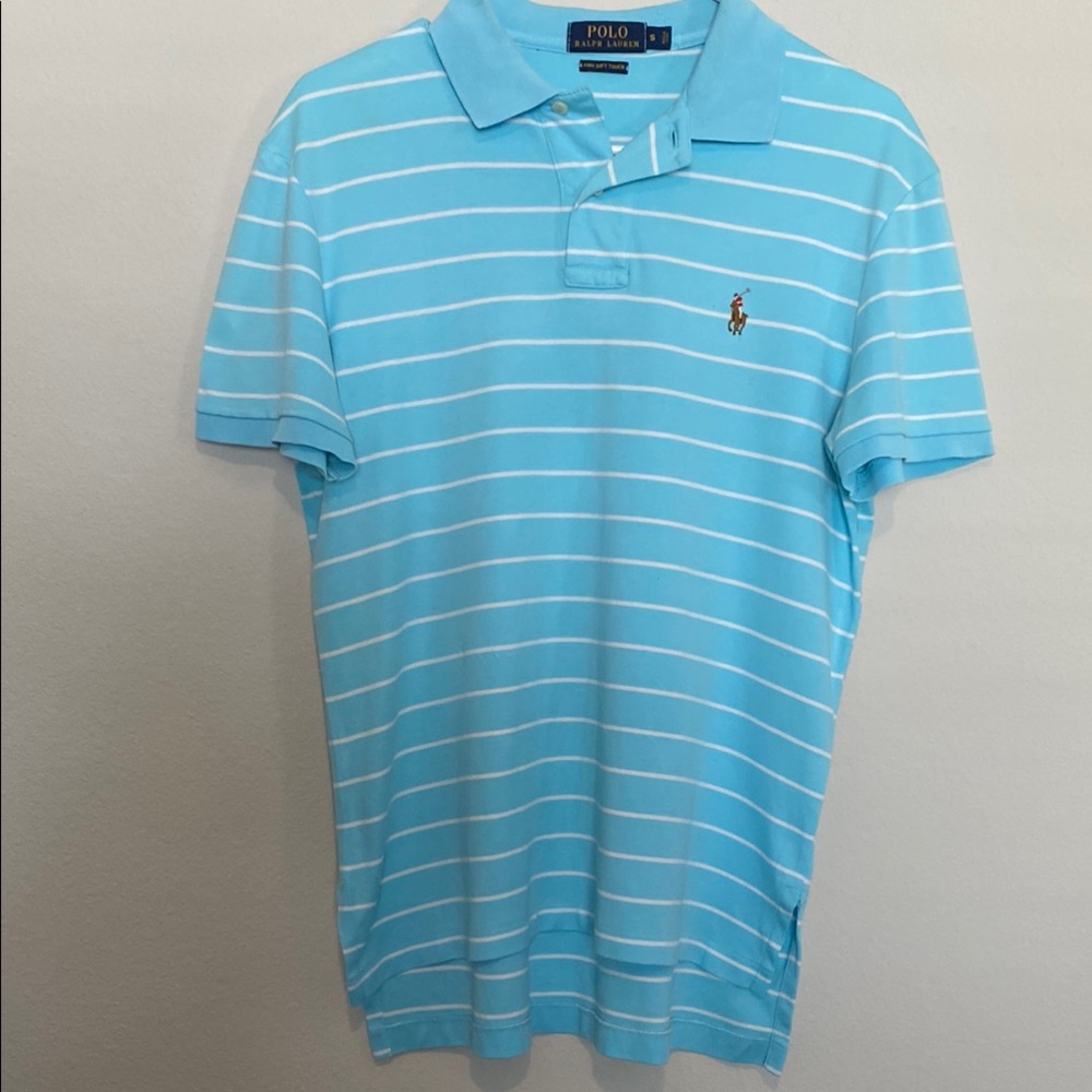Polo by Ralph Lauren Blue and White Striped Polo Shirt